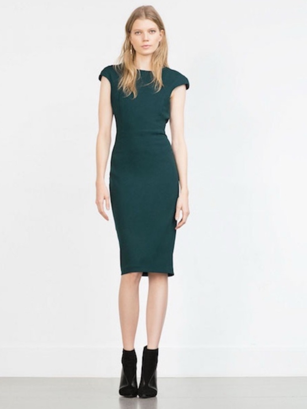 Zara Emerald Green Sheath Dress - Picture 1 of 8